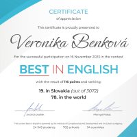 Medzinárodná súťaž Best in English 2023 (2/3)