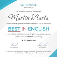 Medzinárodná súťaž Best in English 2023 (3/3)